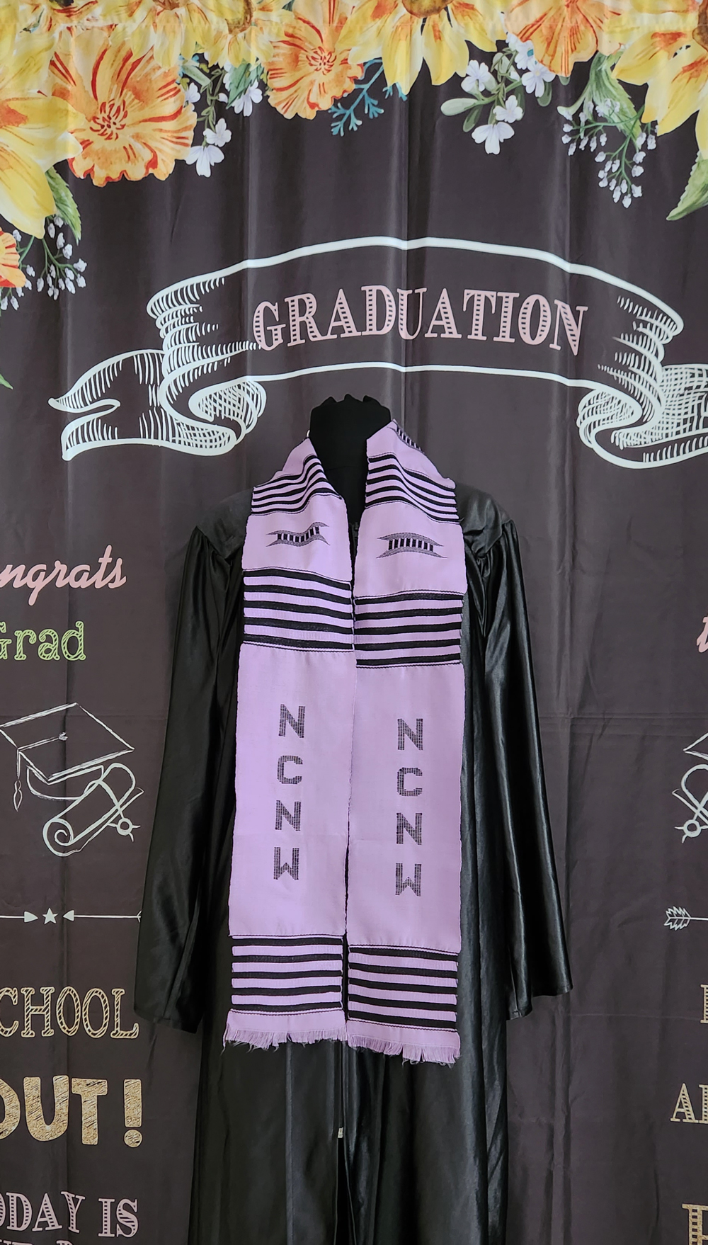 NCNW Lilac and Black Kente Stole