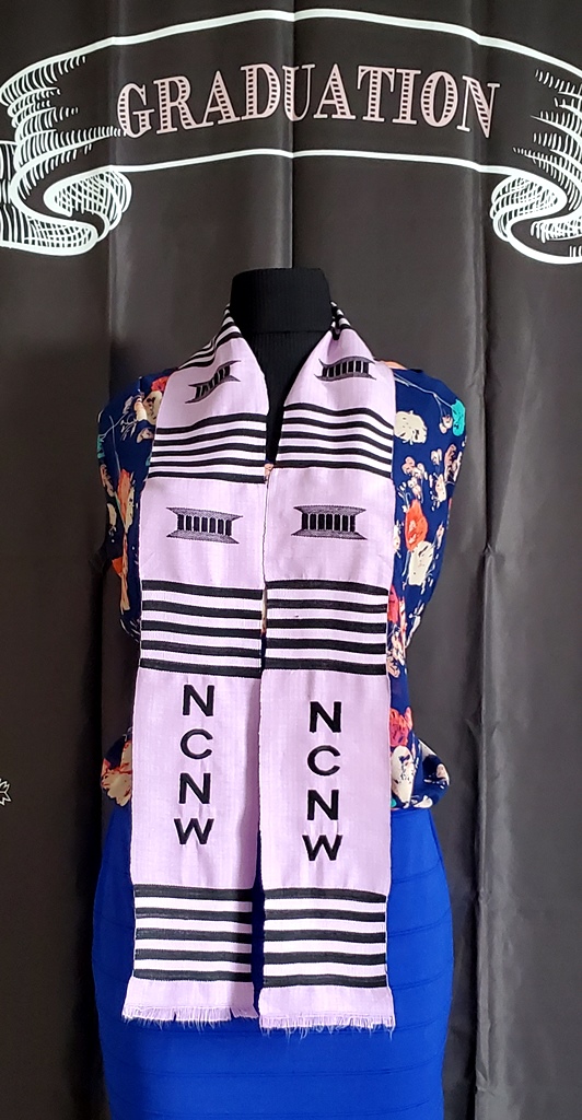 NCNW Lilac and Black Kente Stole