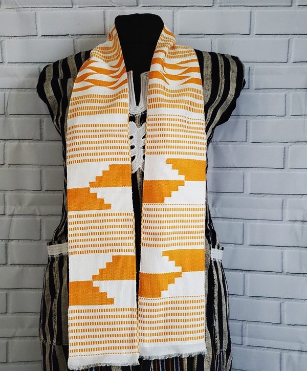 White and Gold Kente Stoles