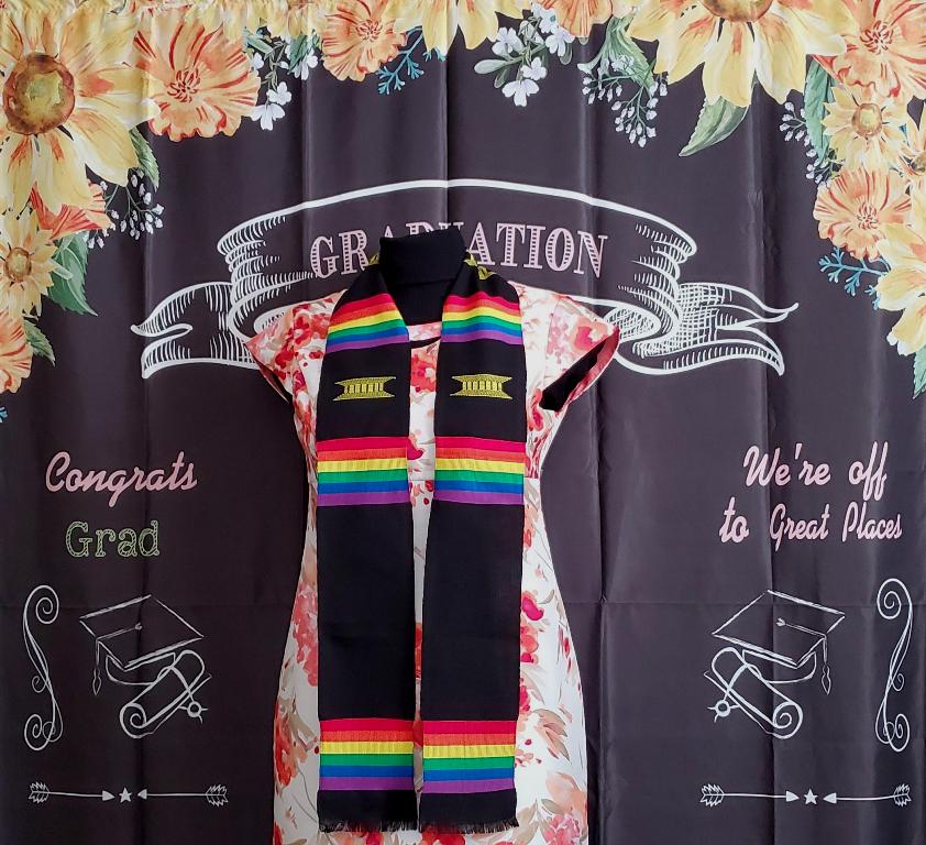 LGBT Graduation Custom Kente Stoles Black