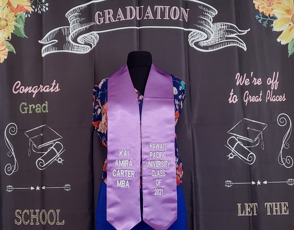 Satin Purple Graduation Scarves