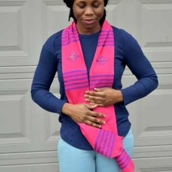 Burgundy and Blue Kente Stole