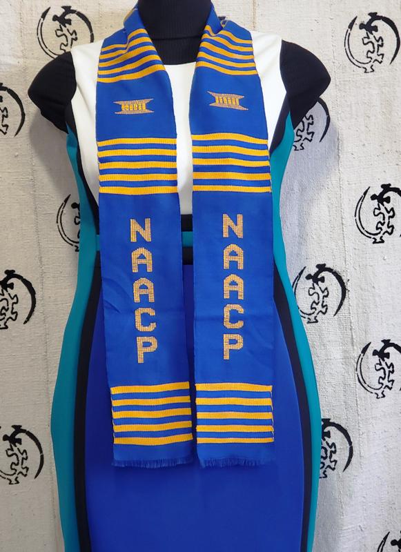 NAACP Kente Stole Royal Blue and Gold