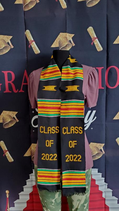 Class of 2022 Graduation Kente-Black