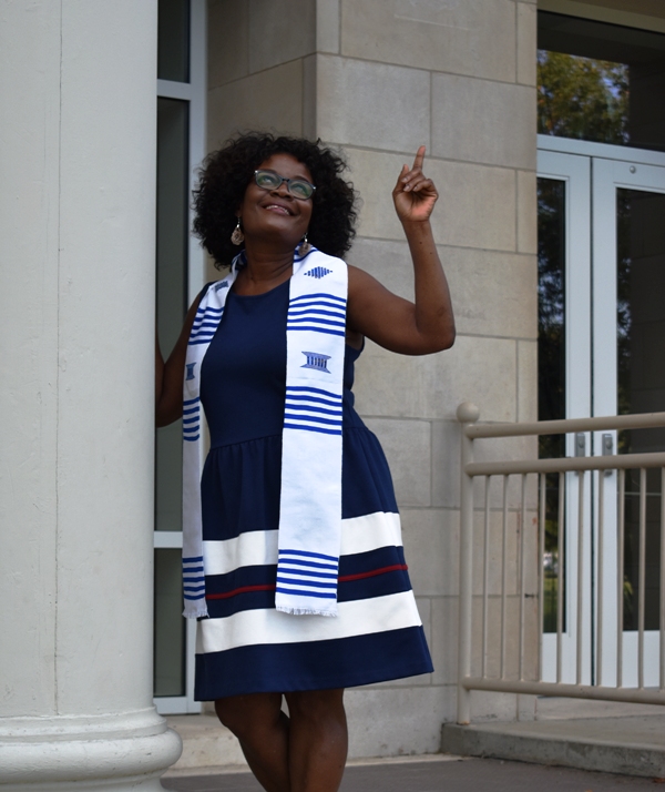 White and Blue Kente Stoles-BLANK