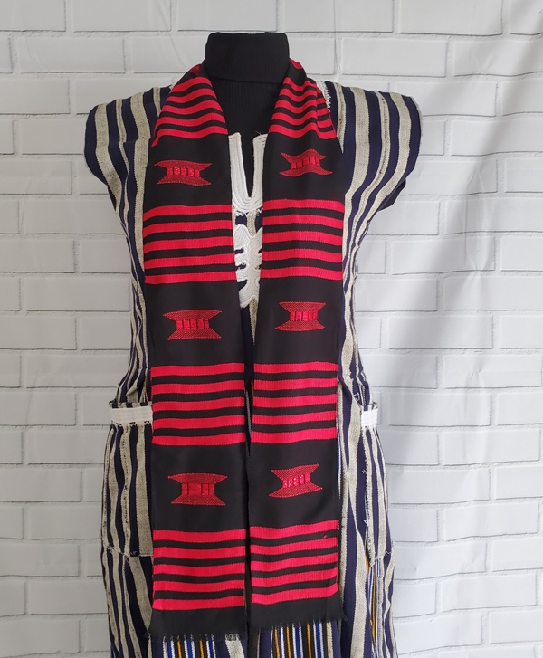 Black and Red Kente Stoles