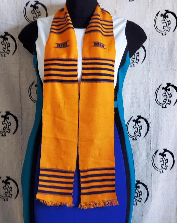 Custom Gold and Navy Blue Kente Stole