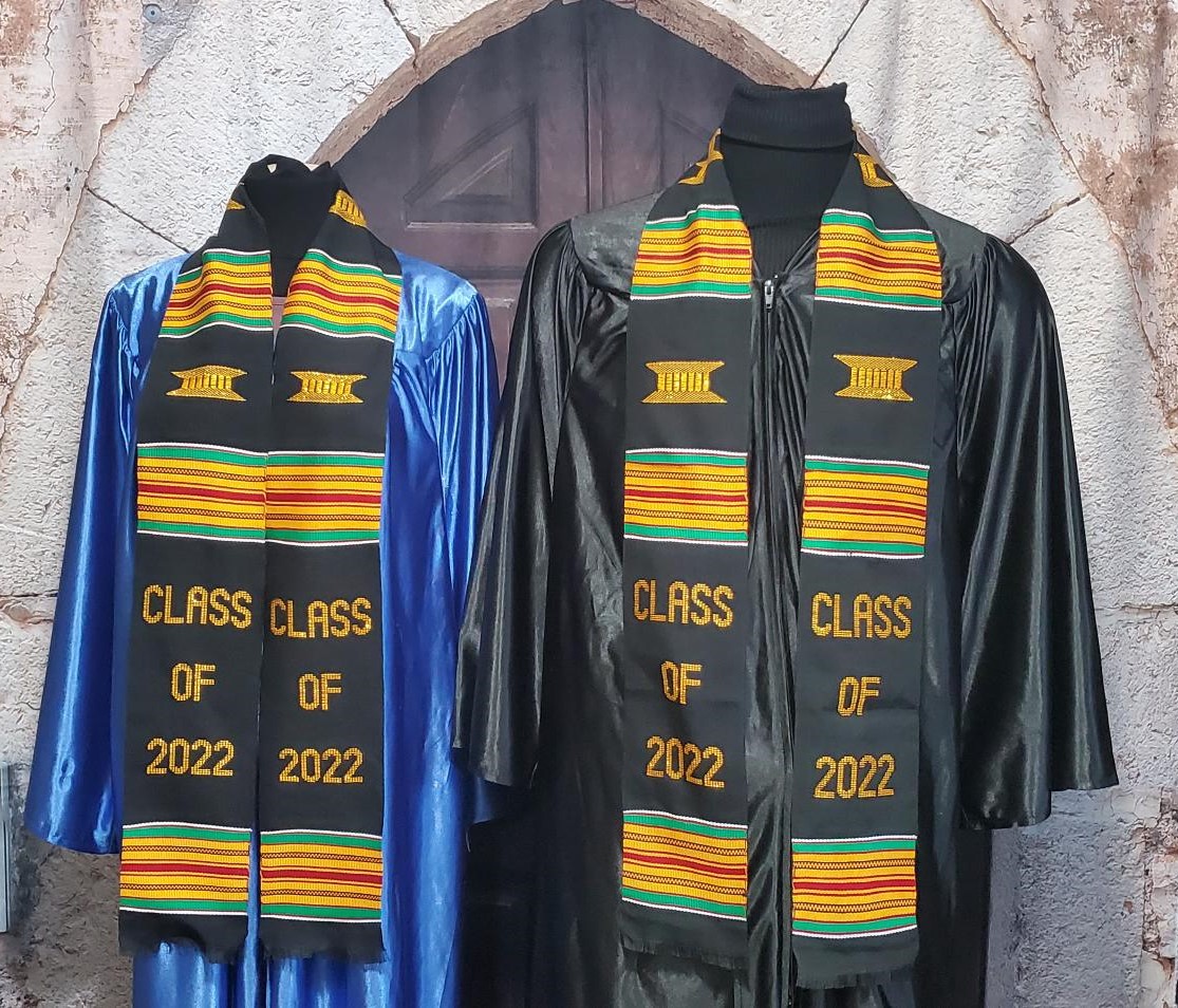 Class of 2022 Graduation Black Kente Stoles