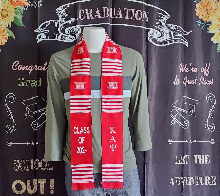 Kappa Alpha Psi Red Graduation Kente Stoles 2022